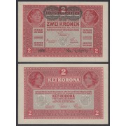 Austria 2 Coronas 1917 Billete Banknote Sin Circular