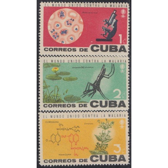 Cuba 639/41 1962 El Mundo unido contra La Malaria MNH Cuba 639/41 1962 El Mundo unido contra La Malaria MNH