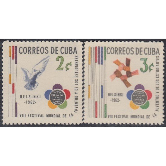 Cuba 597/98 1962 VII Festival Mundial de la juventud y los estudiantes MNH Cuba 597/98 1962 VII Festival Mundial de la juventud y los estudiantes MNH