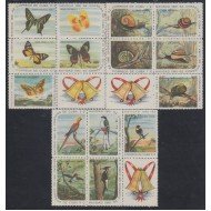 Cuba 568/82 1961 Navidad Christmas Pájaros Mariposas Birds Butterflies MNH