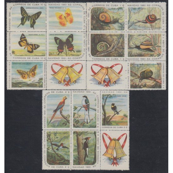 Cuba 568/82 1961 Navidad Christmas Pájaros Mariposas Birds Butterflies MNH Cuba 568/82 1961 Navidad Christmas Pájaros Mariposas Birds Butterflies MNH