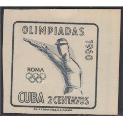 Cuba 533 1960 Olimpiadas Roma MNH Sin dentar de hojita Cuba 533 1960 Olimpiadas Roma MNH Sin dentar de hojita