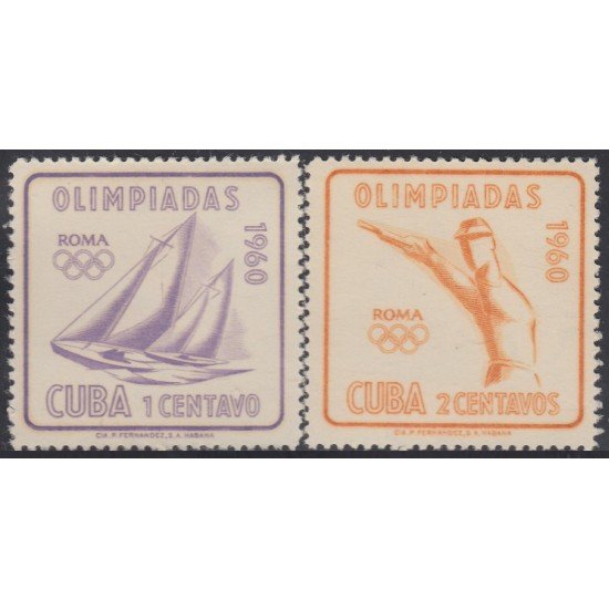 Cuba 532/33 1960 Olimpiadas Roma MNH Cuba 532/33 1960 Olimpiadas Roma MNH