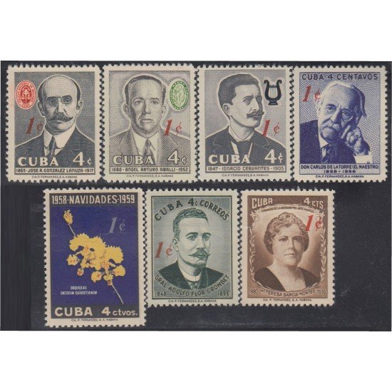 Cuba 511/17 1960 Serie Antigua MNH Cuba 511/17 1960 Serie Antigua MNH