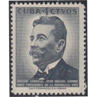 Cuba 479 1958 Mayor Gral José Miguel Gómez MNH