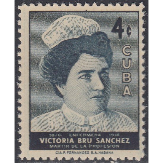 Cuba 456 1957 Victoria Bru Sánchez MNH Cuba 456 1957 Victoria Bru Sánchez MNH