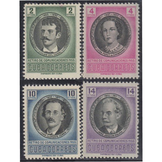 Cuba 436/39 1956 Retiro de comunicaciones MNH Cuba 436/39 1956 Retiro de comunicaciones MNH