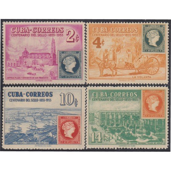 Cuba 422/25 1955 Centenario del sello MNH Cuba 422/25 1955 Centenario del sello MNH