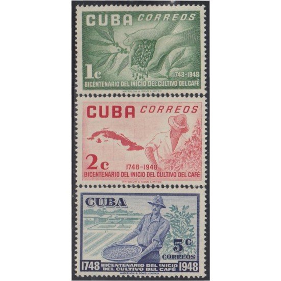 Cuba 364/66 1952 Bicentenario del inicio del cultivo del Café MNH Cuba 364/66 1952 Bicentenario del inicio del cultivo del Café MNH