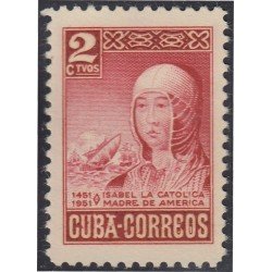 Cuba 356a 1952 Isabel La Católica Madre de América MNH Cuba 356a 1952 Isabel La Católica Madre de América MNH