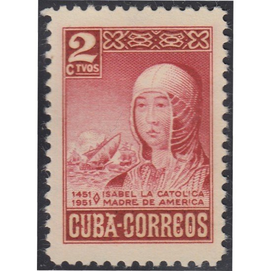 Cuba 356a 1952 Isabel La Católica Madre de América MNH Cuba 356a 1952 Isabel La Católica Madre de América MNH