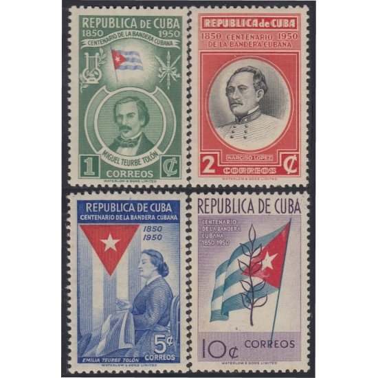 Cuba 341/44 1951 Centenario de la Bandera Cubana MNH Cuba 341/44 1951 Centenario de la Bandera Cubana MNH