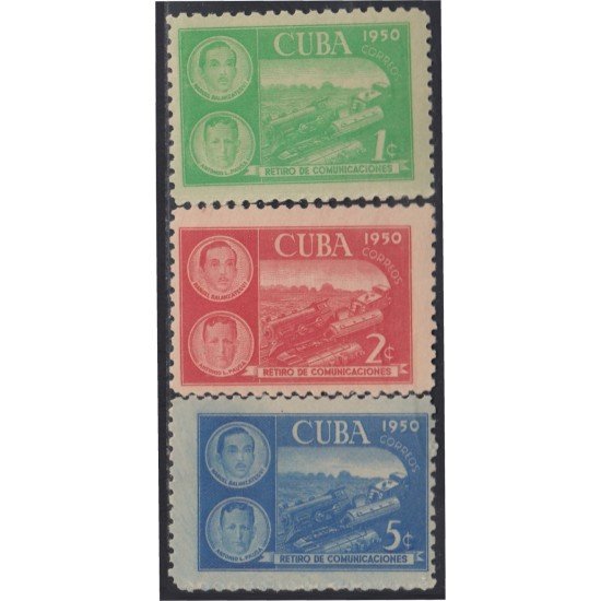 Cuba 335/37 1950 Manuel Balanzategui Retiro de Comunicaciones MNH Cuba 335/37 1950 Manuel Balanzategui Retiro de Comunicaciones MNH
