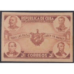 Cuba 270a 1942/43 Maceo Bolívar Lincoln y Juarez por la Democracia MNH Sin dentar Cuba 270a 1942/43 Maceo Bolívar Lincoln y Juarez por la Democracia MNH Sin dentar