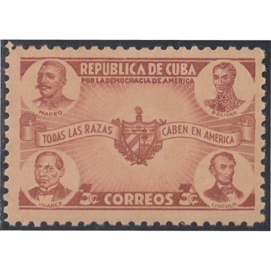 Cuba 270 1942/43 Maceo Bolívar Lincoln y Juarez por la Democracia MNH Cuba 270 1942/43 Maceo Bolívar Lincoln y Juarez por la Democracia MNH