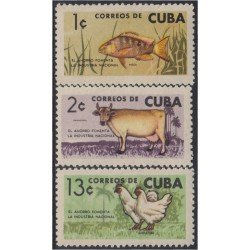 Cuba 718/20 1964 Industria Nacional Pesca Ganadería Avicultura MNH Cuba 718/20 1964 Industria Nacional Pesca Ganadería Avicultura MNH