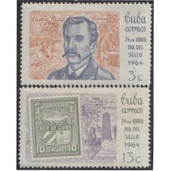 Cuba 708/09 1964 Día del sello Vicente Mora Pere MNH Cuba 708/09 1964 Día del sello Vicente Mora Pere MNH