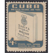 Cuba 466 1957 Primera obra conocida en Cuba Tarifa de precios de medicinas MNH