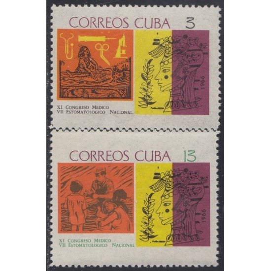 Cuba 962/63 1966 XI Congreso Médico y VII Estomatológico Nacional MNH Cuba 962/63 1966 XI Congreso Médico y VII Estomatológico Nacional MNH