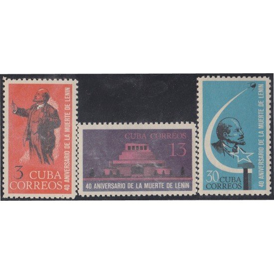 Cuba 765/67 1964 40º Aniversario de la muerte de Lenin MNH Cuba 765/67 1964 40º Aniversario de la muerte de Lenin MNH