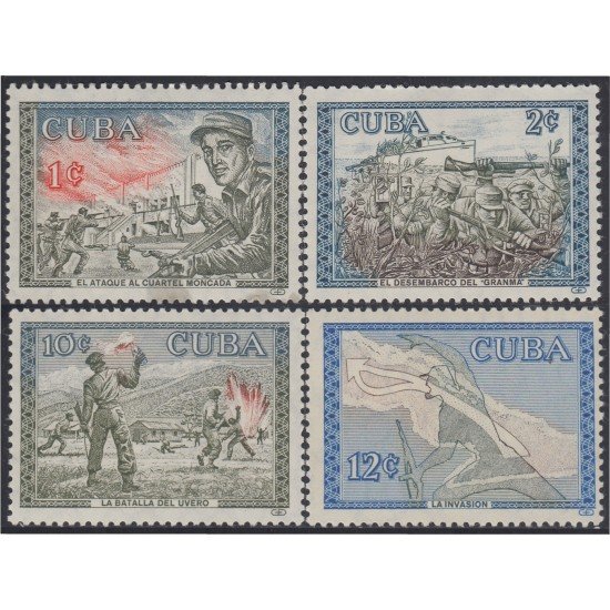 Cuba 520/23 1960 Aniversario de La Liberación Batallas MH Cuba 520/23 1960 Aniversario de La Liberación Batallas MH