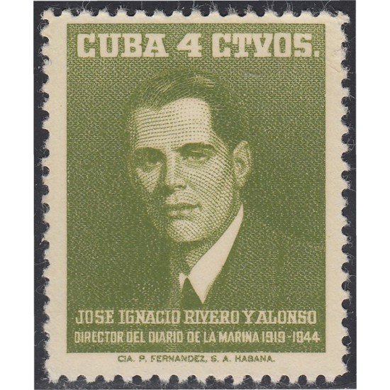 Cuba 476 1958 José Ignacio Rivero Alonso MH Cuba 476 1958 José Ignacio Rivero Alonso MH