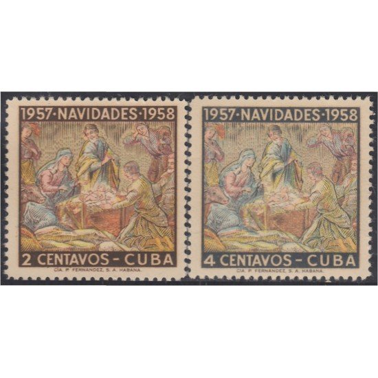 Cuba 468/69 1957 Navidad Christmas MH Cuba 468/69 1957 Navidad Christmas MH