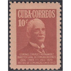 Cuba 371 1952 Coronel Charles Hernández MH Cuba 371 1952 Coronel Charles Hernández MH