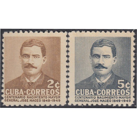 Cuba 354/55 1952 Gral. José Maceo MH