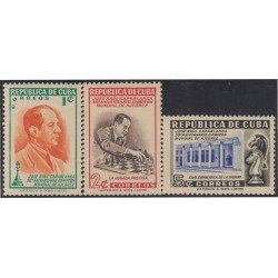 Cuba 347/49 1951 José Raúl Capablanca MH Cuba 347/49 1951 José Raúl Capablanca MH