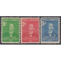 Cuba 324/26 1949 Fernando Figueredo Dtor Retiro de Comunicaciones MH Cuba 324/26 1949 Fernando Figueredo Dtor Retiro de Comunicaciones MH