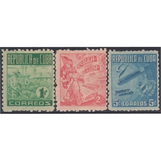 Cuba 314/16 1948 Tabaco Habano MH Cuba 314/16 1948 Tabaco Habano MH