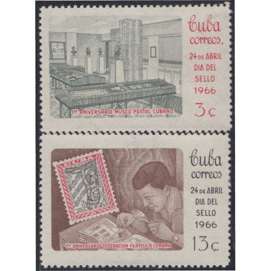 Cuba 982/83 1966 Día del sello MH Cuba 982/83 1966 Día del sello MH