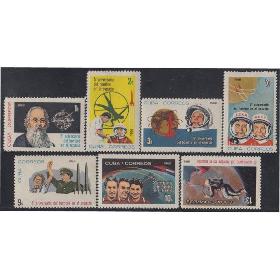 Cuba 975/81 1966 5º Aniversario del hombre en el espacio MH Cuba 975/81 1966 5º Aniversario del hombre en el espacio MH