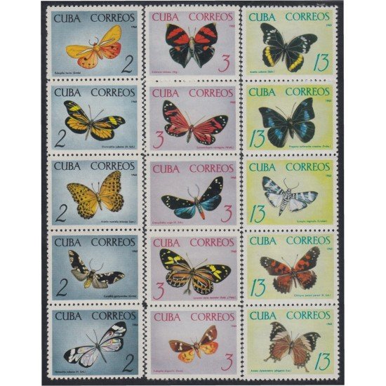 Cuba 881/95 1965 Mariposas tropicales Butterflies MH Cuba 881/95 1965 Mariposas tropicales Butterflies MH