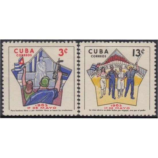 Cuba 667/68 1963 1º de mayo Día del trabajador MH