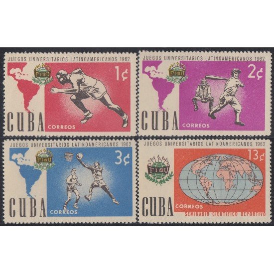 Cuba 635/38 1962 Juegos universitarios Latinoamericanos MH Cuba 635/38 1962 Juegos universitarios Latinoamericanos MH