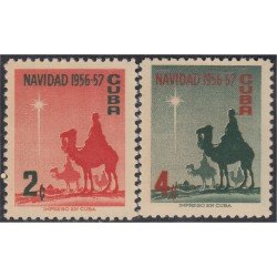 Cuba 445/46 1956 Navidad Christmas Sin Goma Cuba 445/46 1956 Navidad Christmas Sin Goma