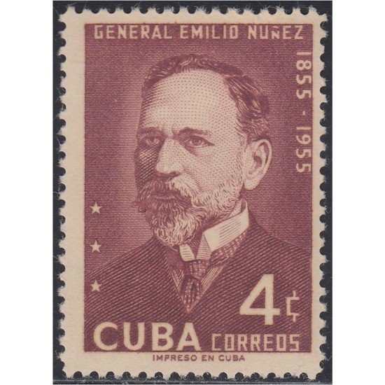 Cuba 433 1955 Gral. Emilio Nuñez Sin Goma Cuba 433 1955 Gral. Emilio Nuñez Sin Goma
