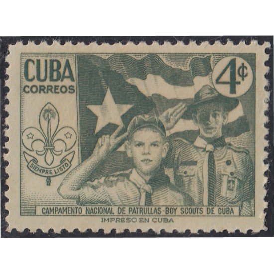 Cuba 416 1954 Campamento Nacional de patrullas Boy Scouts de Cuba Sin Goma Cuba 416 1954 Campamento Nacional de patrullas Boy Scouts de Cuba Sin Goma