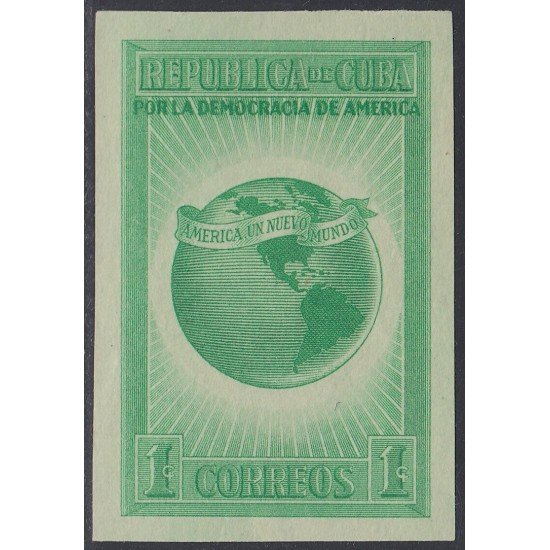 Cuba 269 1942/43 Por la democracia de América Sin Goma Cuba 269 1942/43 Por la democracia de América Sin Goma
