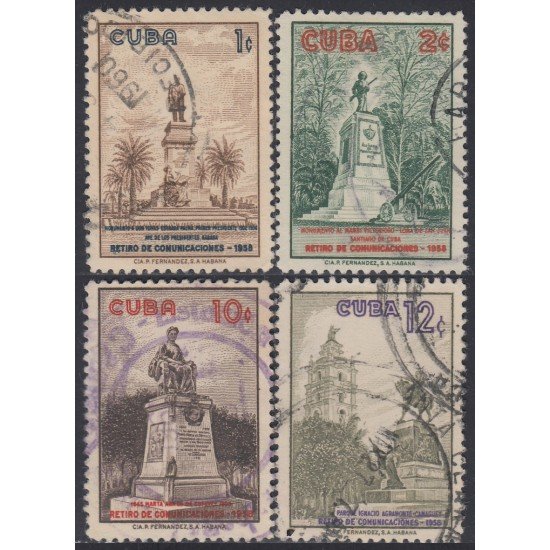 Cuba 524/27 1960 Retiro de Comunicaciones Monumentos usados Cuba 524/27 1960 Retiro de Comunicaciones Monumentos usados