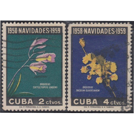 Cuba 496/97 1958 Navidad Christmas usados Cuba 496/97 1958 Navidad Christmas usados