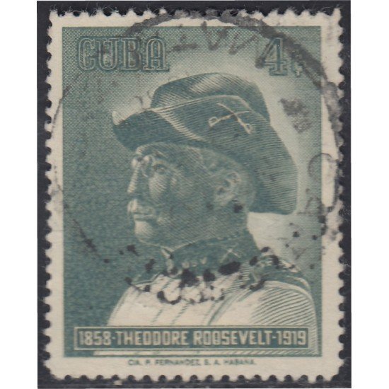 Cuba 495 1958 Theodore Roosevelt usados Cuba 495 1958 Theodore Roosevelt usados