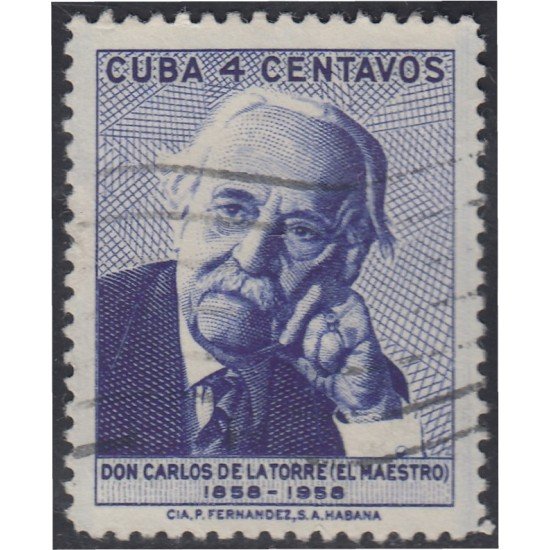 Cuba 492 1958 Don Carlos de la Torre usados Cuba 492 1958 Don Carlos de la Torre usados