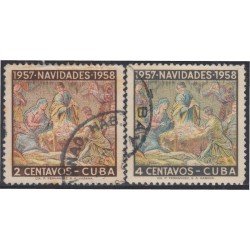 Cuba 468/69 1957 Navidad Christmas usados Cuba 468/69 1957 Navidad Christmas usados