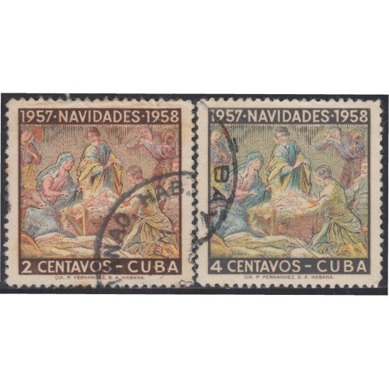 Cuba 468/69 1957 Navidad Christmas usados Cuba 468/69 1957 Navidad Christmas usados