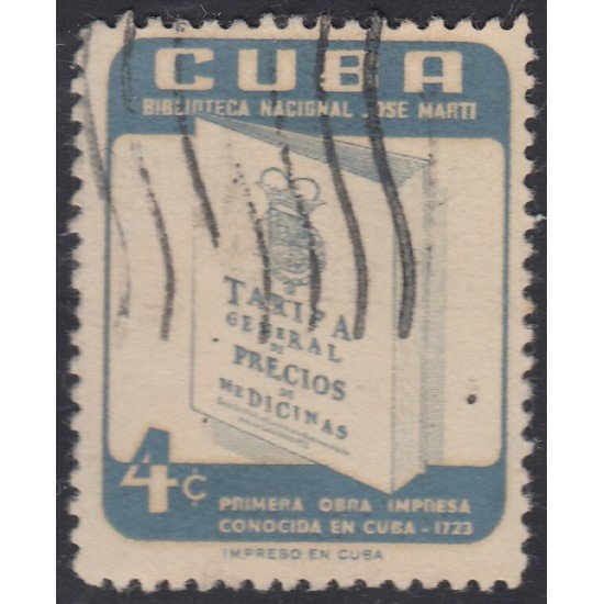 Cuba 466 1957 Primera obra conocida en Cuba Tarifa de precios de medicinas usados Cuba 466 1957 Primera obra conocida en Cuba Tarifa de precios de medicinas usados