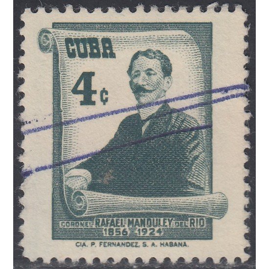 Cuba 459 1957 Rafael Manduley del Río usados Cuba 459 1957 Rafael Manduley del Río usados