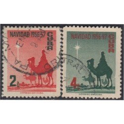 Cuba 445/46 1956 Navidad Christmas usados Cuba 445/46 1956 Navidad Christmas usados
